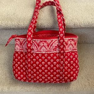 VERA BRADLEY BAG / VERA BRADLEY QUILTED DOUBLE HANDLE SHOULDER BAG / RED / USED
